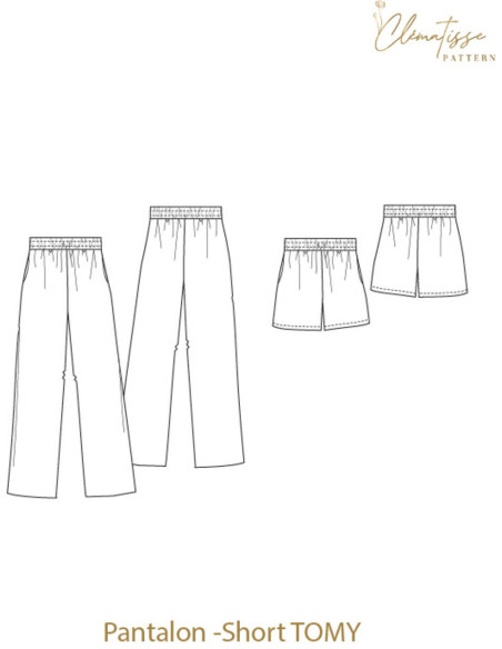 Patrón de pantalón y short Tomy - Clématisse Pattern