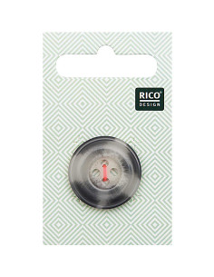 Botón de 1 agujero con apariencia de cuerno - Beige y gris 25 mm
