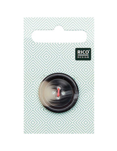 Botón de 1 agujero con apariencia de cuerno - Gris 25 mm