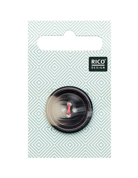 Botón de 1 agujero con apariencia de cuerno - Gris 25 mm
