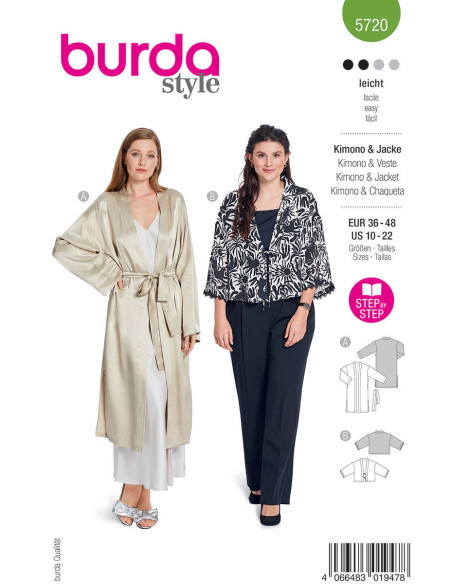 Patrón de chaqueta - Burda 5720