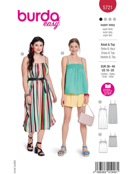 Patrón de vestido y top - Burda 5721