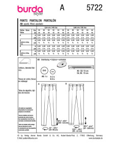 Patrón de pantalón - Burda 5722 2