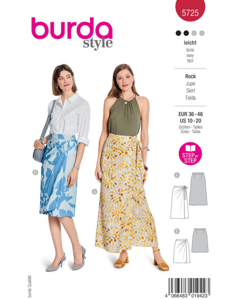 Patrón de falda - Burda 5725