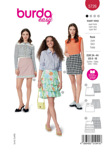 Patrón de falda - Burda 5726