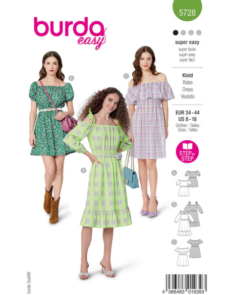 Patrón de vestido - Burda 5728