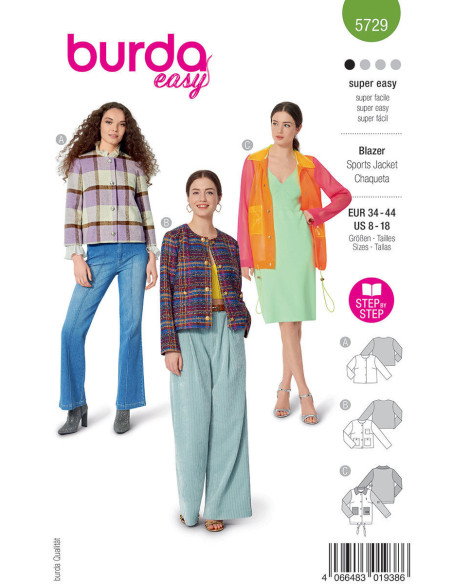 Patrón de blazer - Burda 5729