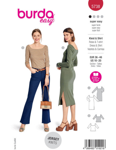 Patrón de vestido y top - Burda 5738