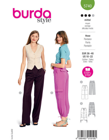 Patrón de pantalón - Burda 5740