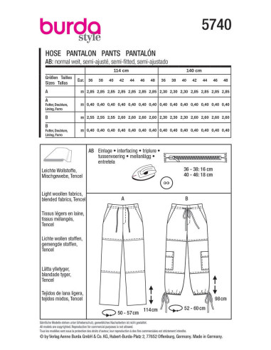 Patrón de pantalón - Burda 5740