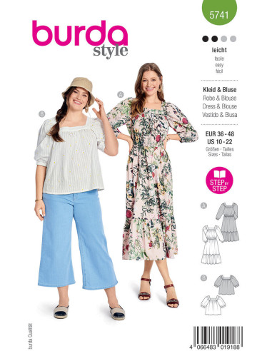 Patrón de vestido y blusa - Burda 5741