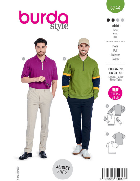 Patrón de suéter - Burda 5744