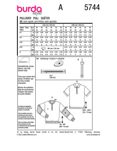 Patrón de suéter - Burda 5744 2