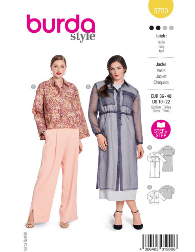 Patrón de chaqueta - Burda 5750