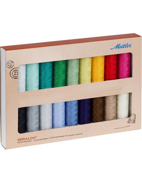 Caja de 18 hilos de coser de poliéster 200m Mettler ®