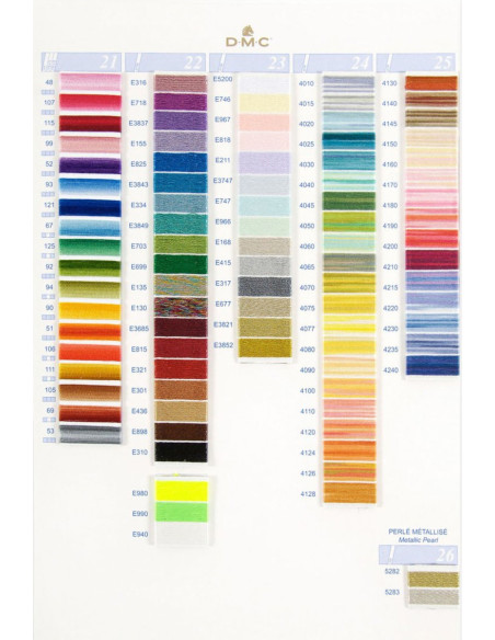 Carta de colores 500 tonos mouliné y perlé DMC