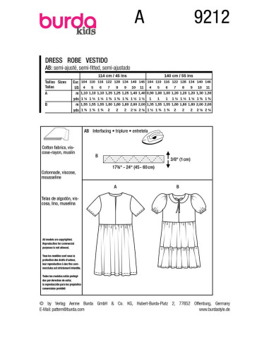 Patrón de vestido - Burda 9212