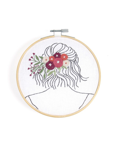 Kit de bordado - Peinado floral