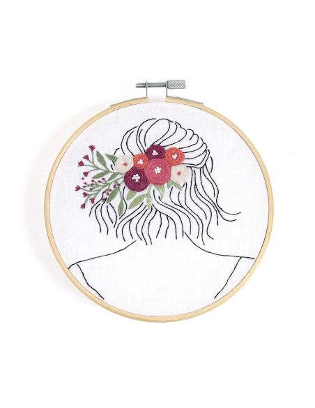 Kit de bordado - Peinado floral