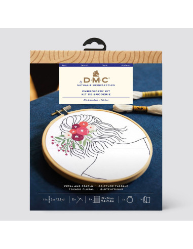Kit de bordado - Peinado floral