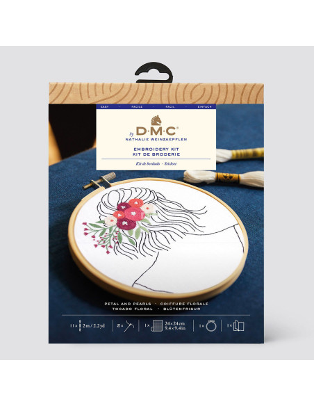 Kit de bordado - Peinado floral