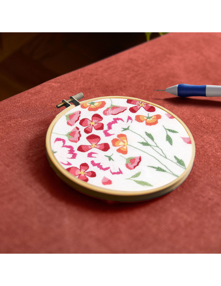 Kit de aguja punch needle - Amapolas primaverales