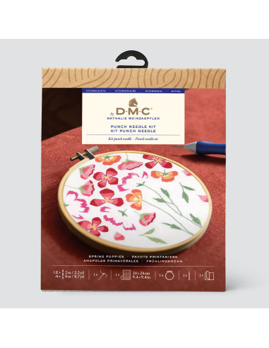 Kit de aguja punch needle - Amapolas primaverales