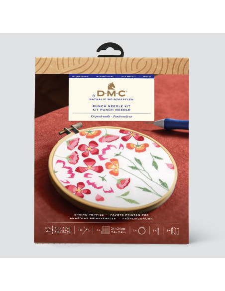 Kit de aguja punch needle - Amapolas primaverales