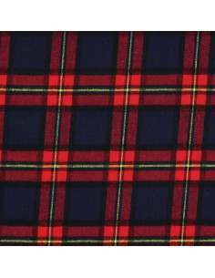 Tela de franela tartán escocés - Azul y rojo 2
