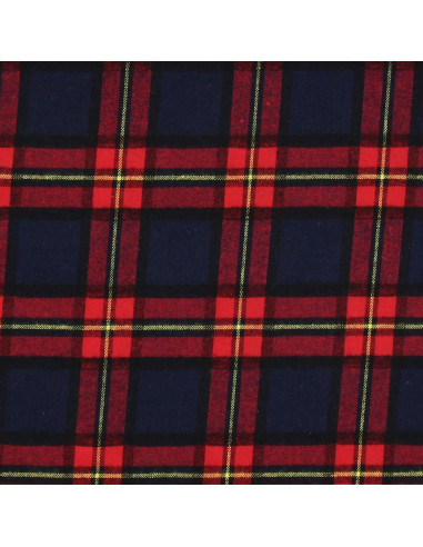 Tela de franela tartán escocés - Azul y rojo