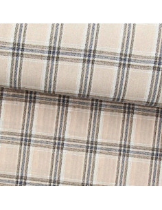 Tela de franela tartán escocés - Beige y gris