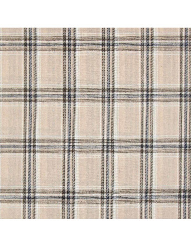 Tela de franela tartán escocés - Beige y gris