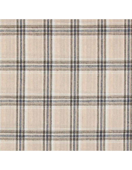 Tela de franela tartán escocés - Beige y gris
