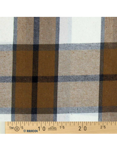 Tela de franela tartán escocés - Beige, crudo y gris