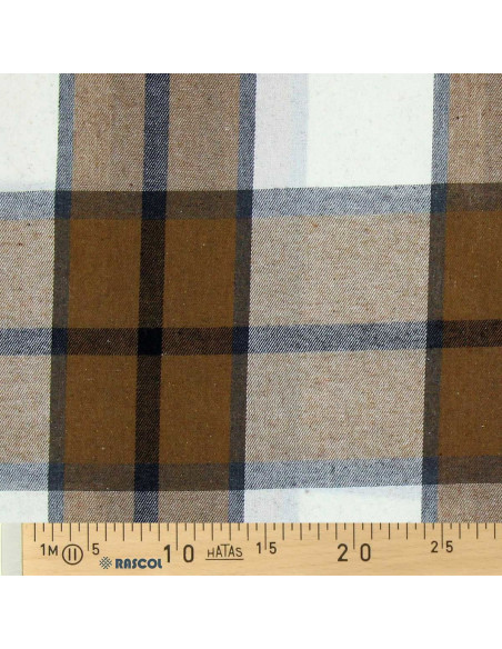 Tela de franela tartán escocés - Beige, crudo y gris