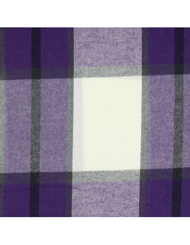 Tela de franela tartán escocés - Violeta y crudo