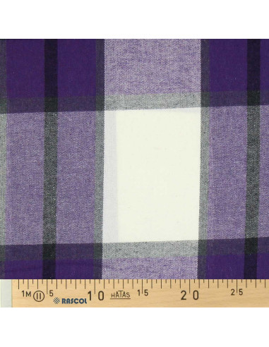 Tela de franela tartán escocés - Violeta y crudo