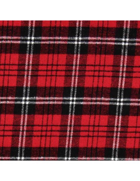 Tela de franela tartán escocés - Rojo, negro y blanco