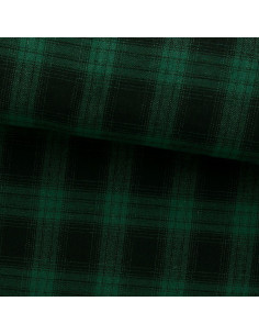 Tela de franela tartán escocés - Verde y negro