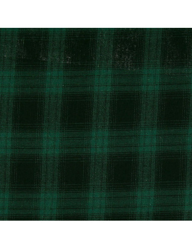 Tela de franela tartán escocés - Verde y negro