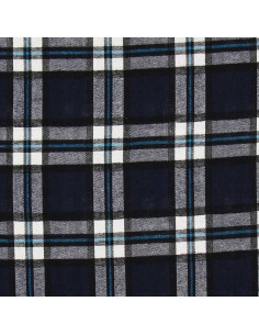 Tela de franela tartán escocés - Azul marino y negro 2