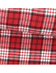 Tela de franela tartán escocés - Rojo y blanco