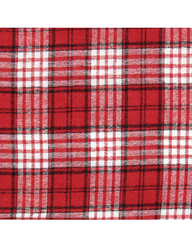 Tela de franela tartán escocés - Rojo y blanco