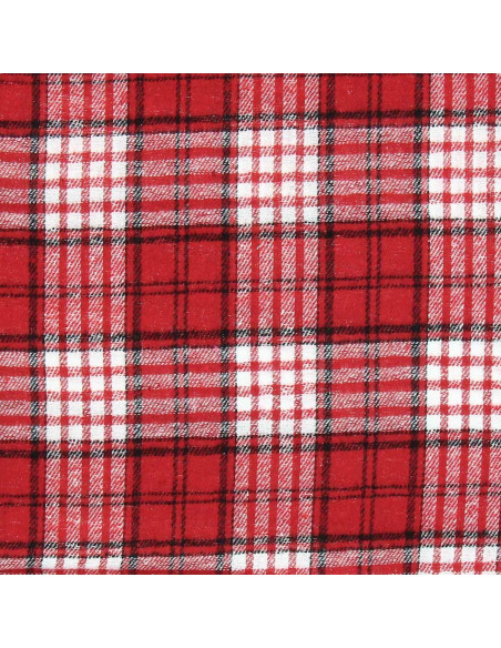 Tela de franela tartán escocés - Rojo y blanco