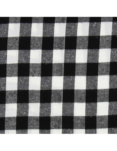 Tela de franela tartán escocés - Negro y blanco