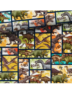 Tejido de algodón premium - BD dinosaurios