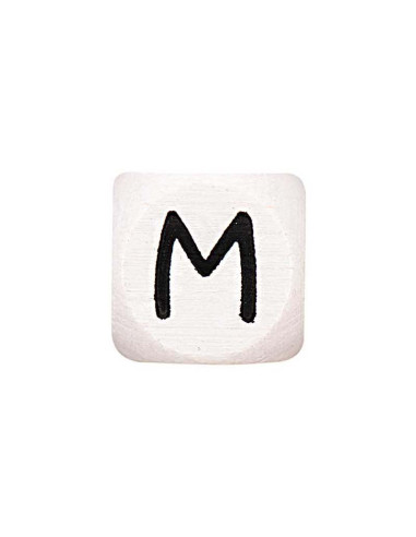 Perla letra alfabeto cubo de madera blanca