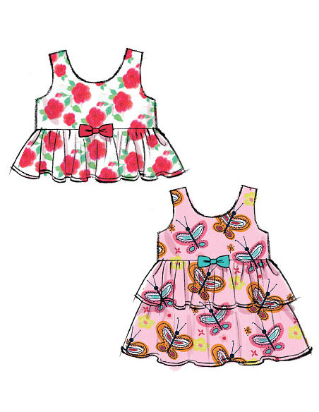 Patrón de blusa, vestidos, pelele y braga - McCall's 6944