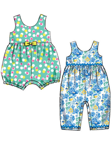 Patrón de blusa, vestidos, pelele y braga - McCall's 6944