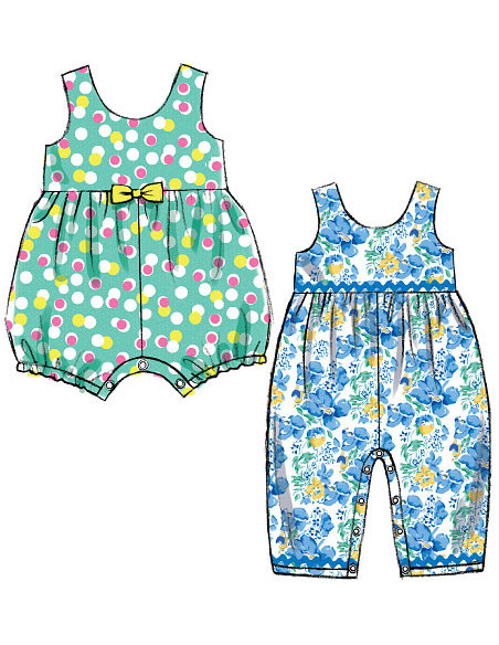 Patrón de blusa, vestidos, pelele y braga - McCall's 6944